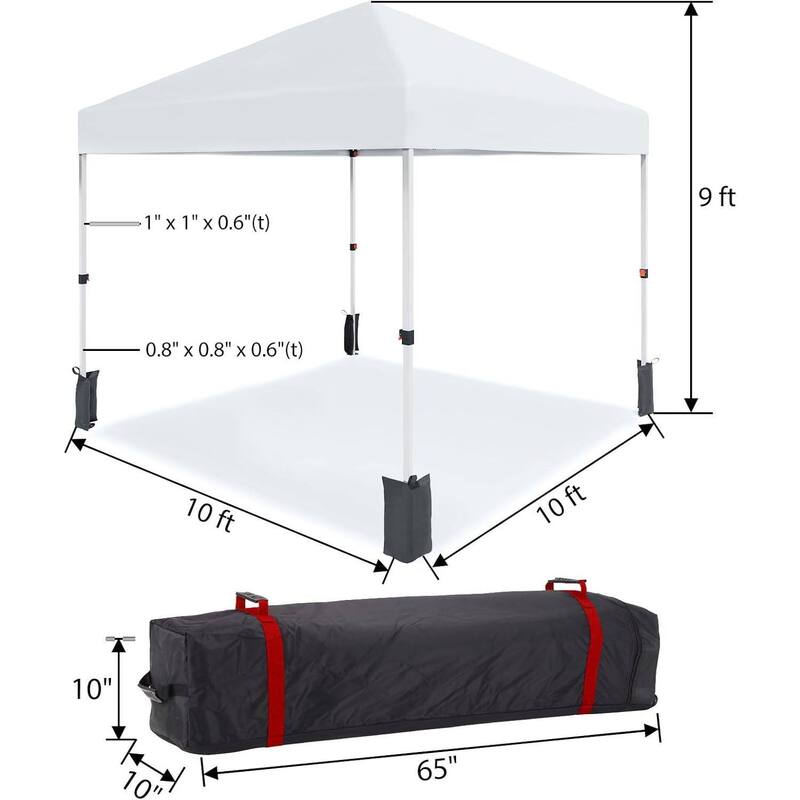 Outdoor Folding Portable Patio Shade, Pop Up Canopy Tent with 3 Adjustable Heights