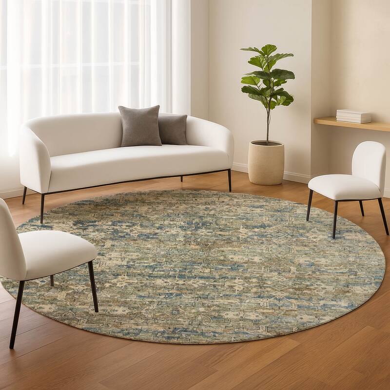 Machine Washable Indoor/ Outdoor Traditional Harmony Chantille Rug