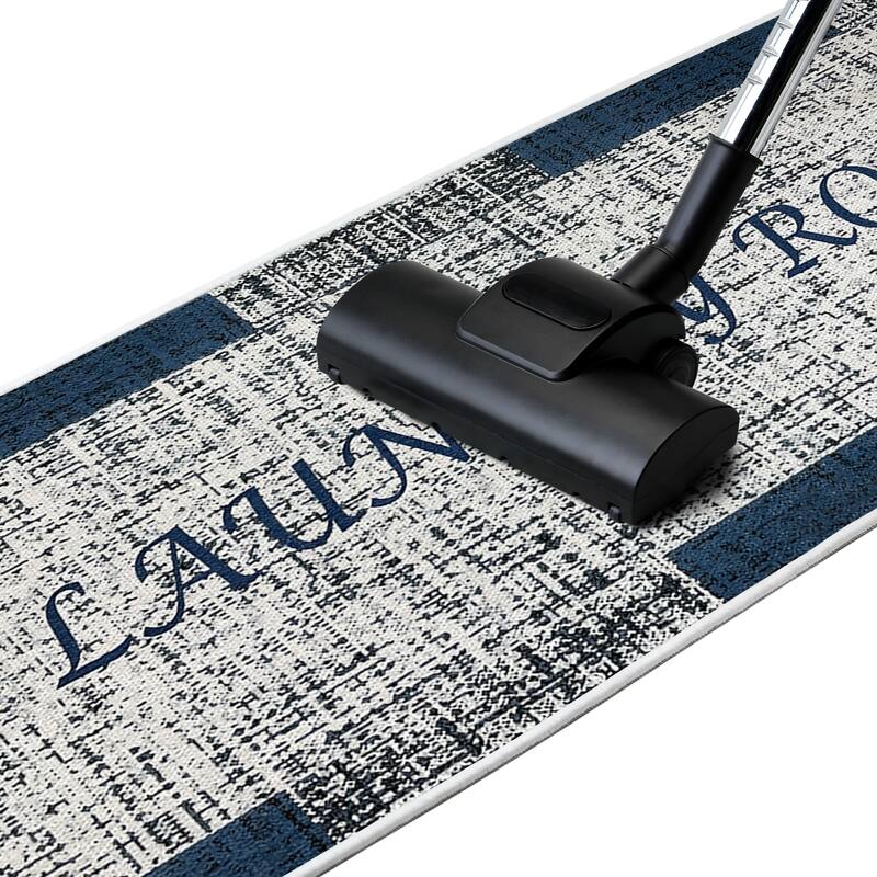 SussexHome Washable Ultra Thin Cotton Laundry Room Rug Runner - 20" x 59"