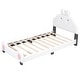 preview thumbnail 4 of 7, Kids Twin Upholstered Platform Bed Frame with Cute Headboard and Footboard, Wooden Cartoon Platform Bed for Small Living Spaces