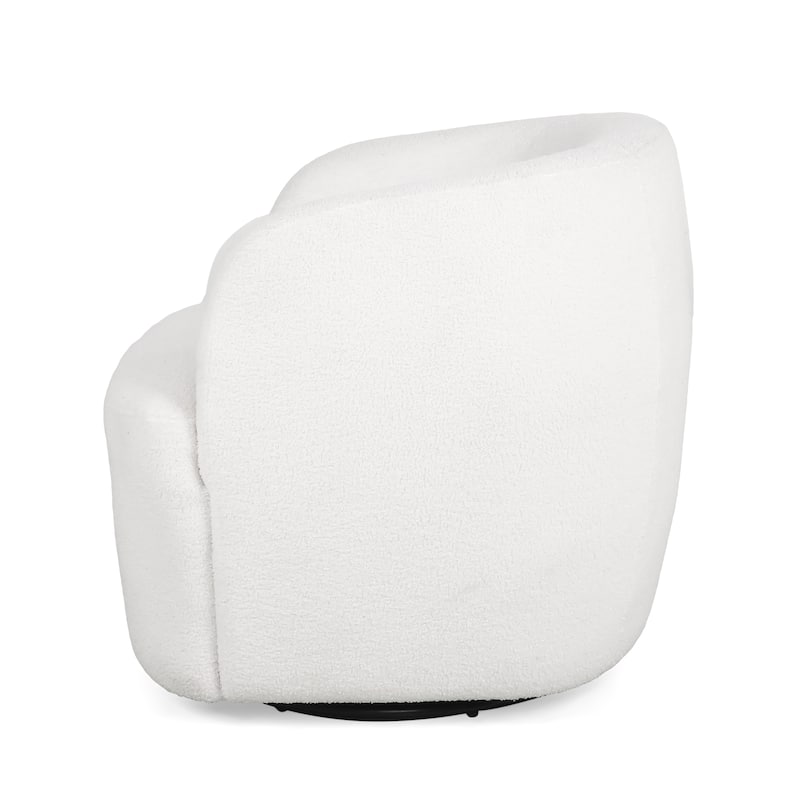Mokena Textured Boucle Upholstered Swivel Club Chair by Christopher Knight Home