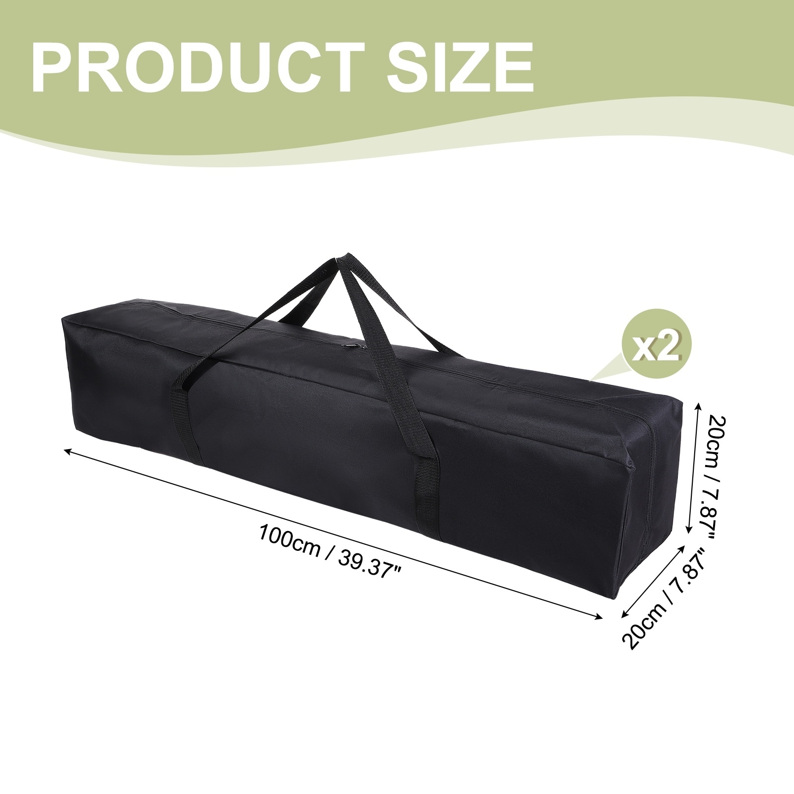 Camp Chair Replacement Bag, Camping Folding Chair Storage Bag Large Zippered with Handle Strap Fit for Outdoor - Black