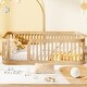 preview thumbnail 10 of 16, Wood Twin Size Wood Floor Bed Frame with Slats and Safety Guardrails, Wood Montessori Floor Bed for Kids, Girls, Boys Natural