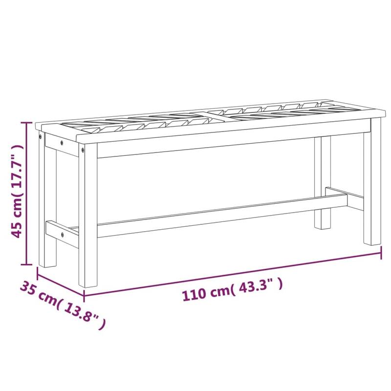 vidaXL Patio Bench Solid Wood Acacia