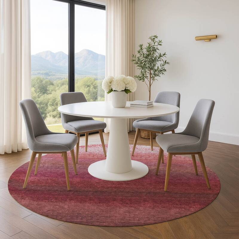 Premium Washable Super Soft Abstract Ombre Mayfield Rug - Red - 8' x 8'