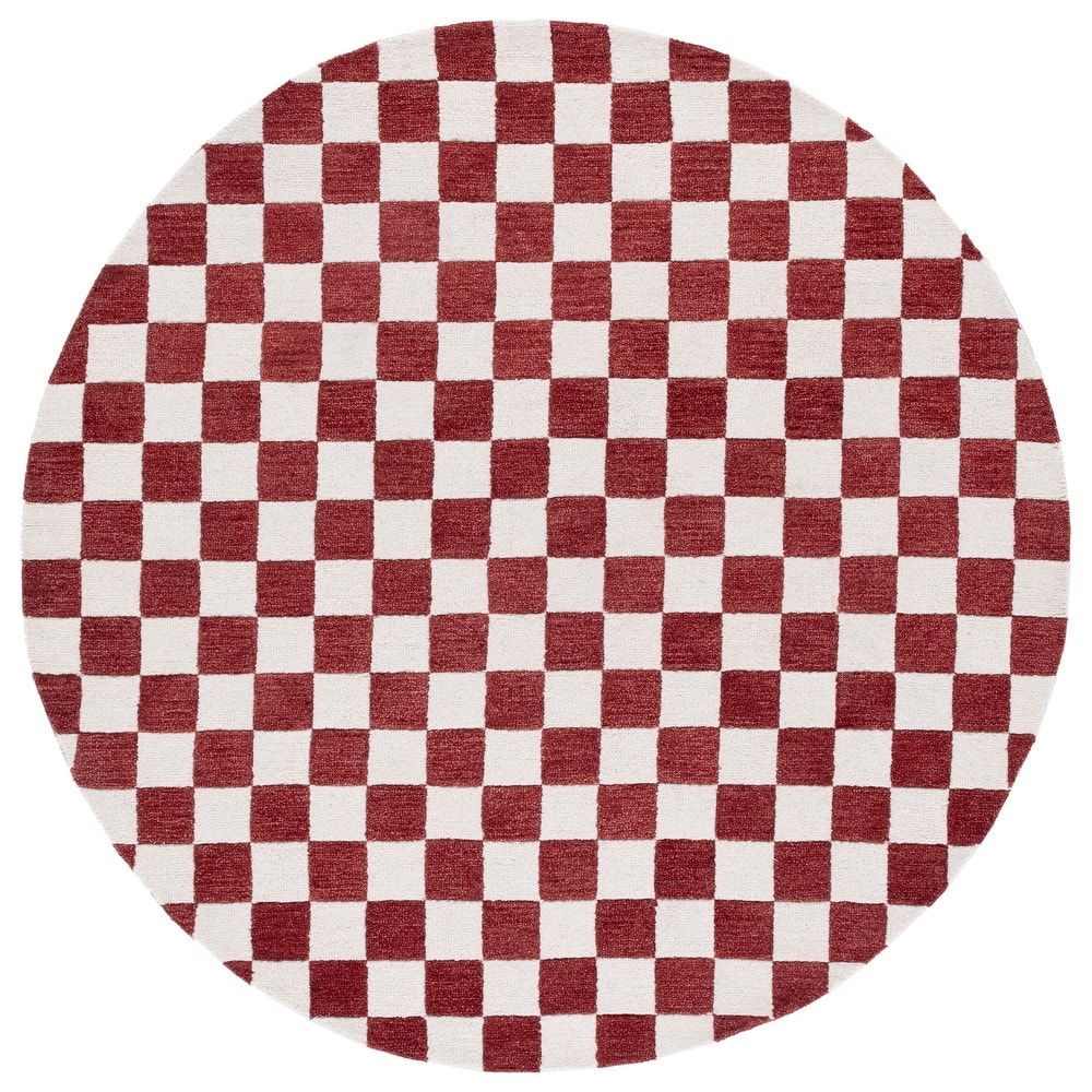 SAFAVIEH Handmade Ebony Gulnur Farmhouse Checkered Wool Rug