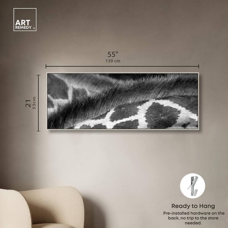 Giraffe Close Up Panoramic Canvas by Art Remedy