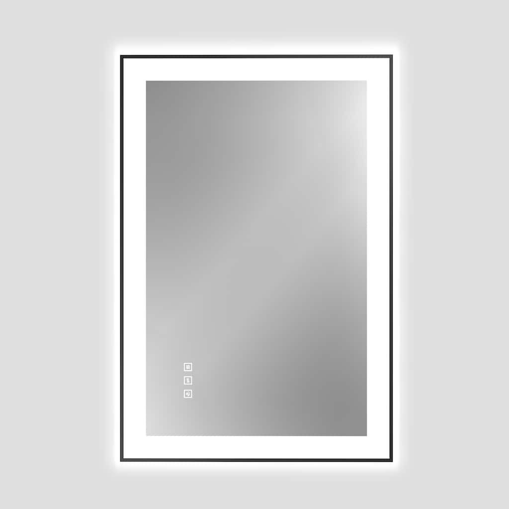 LED Bathroom Vanity Mirror with Hidden Dual Frame Design, Dual Light Strips, Dimmable 3-Color Lighting, Anti-Fog, Touch Sensor
