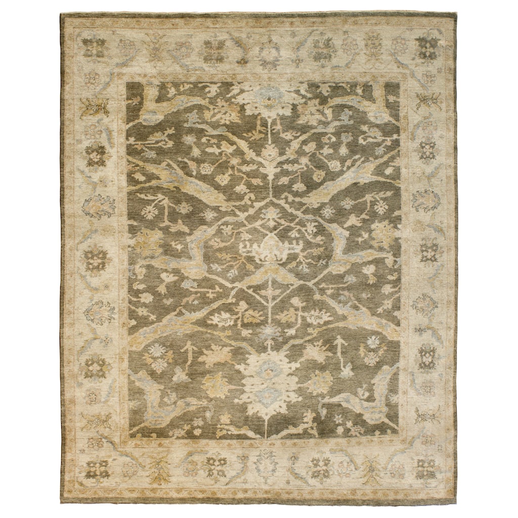 Traditional Multi-Colored Hand-Knotted Wool Area Rug