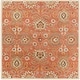 preview thumbnail 58 of 122, Patchway Handmade Classic Floral Wool Area Rug 4' Square - Orange - Square