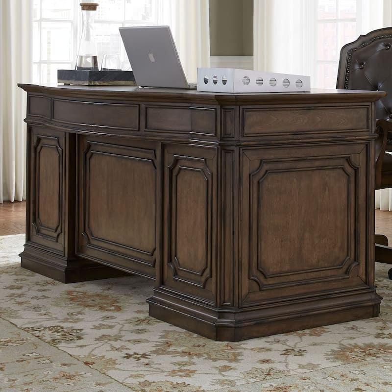 Amelia Antique Toffee Jr Executive Desk - Antique Toffee