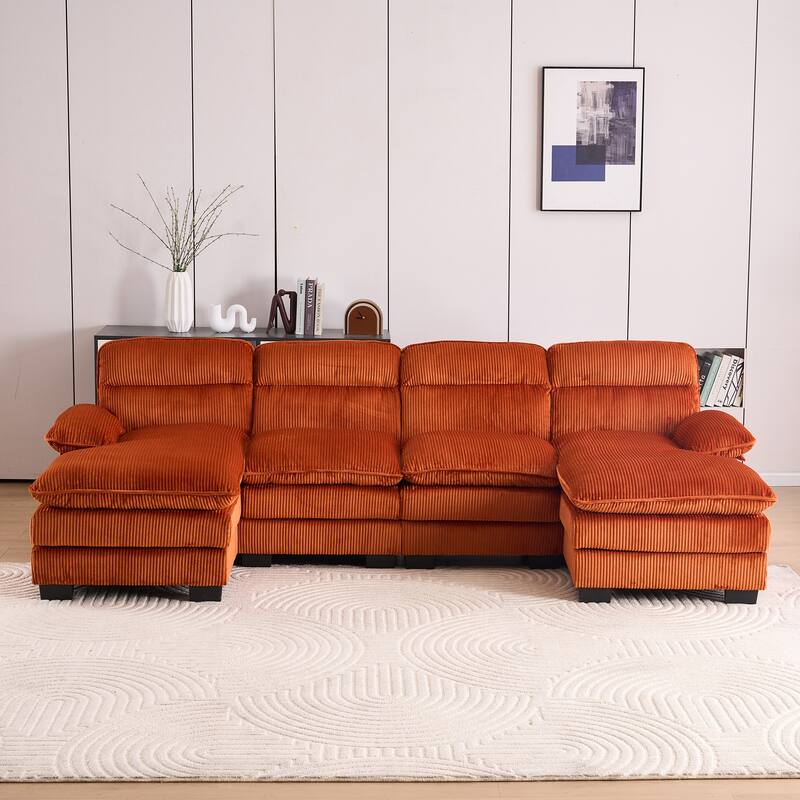 111.8" U-shaped profile sofa, including two single seats and two chaise