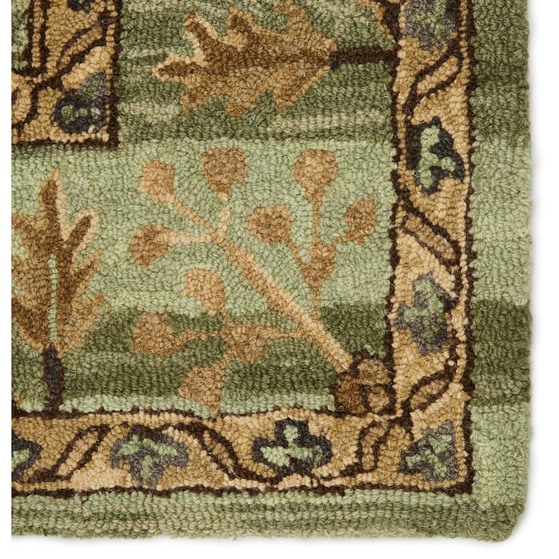 Jaipur Living Cardamom Collection Floral Medallion Wool Area Rug