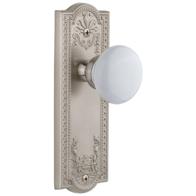 Grandeur Parthenon Solid Brass Rose Single Dummy Door Knob with Hyde - Satin Nickel