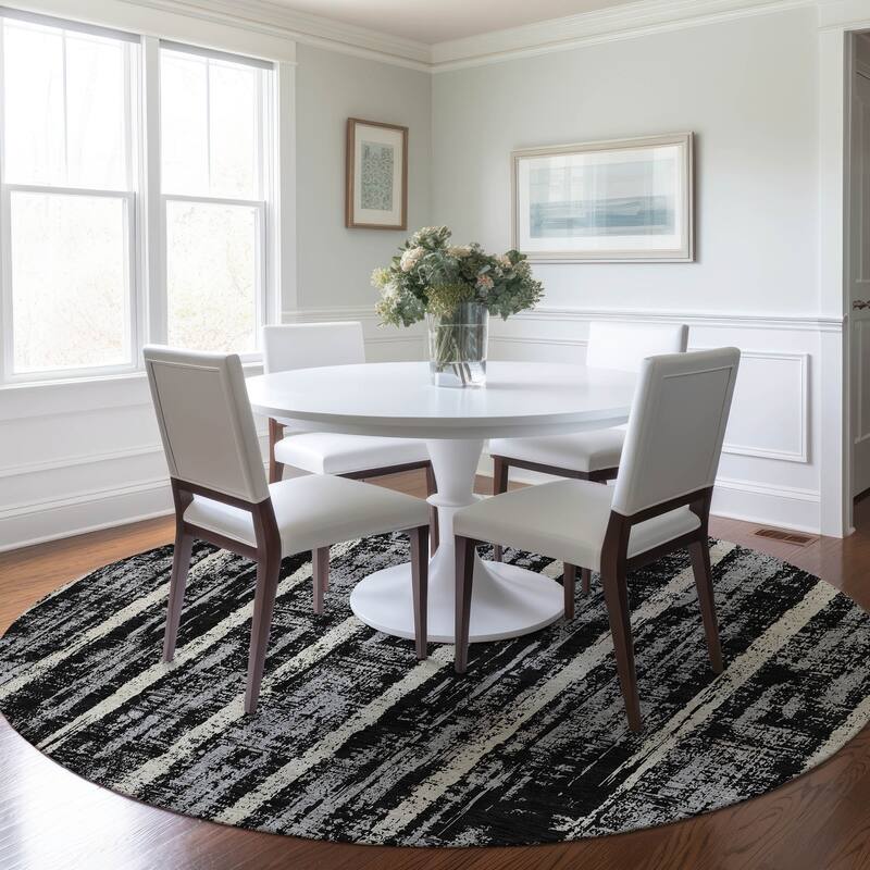 Machine Washable Indoor/ Outdoor Chantille Stripe Ombre Rug