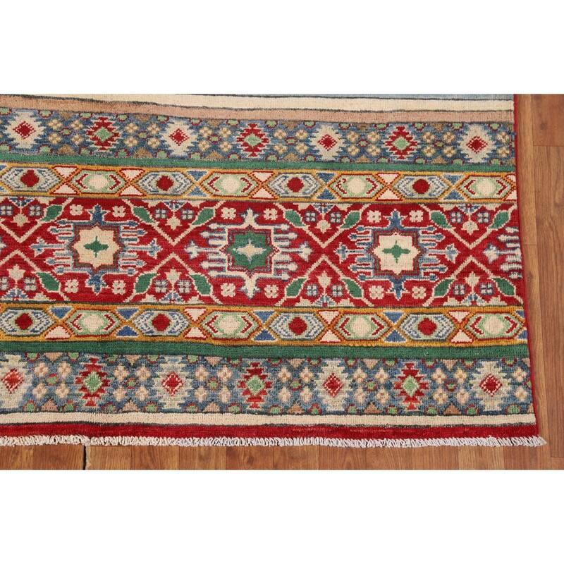 Kazak Oriental Area Rug Handmade Multi-Color Wool Carpet - 5'3" x 6'6"