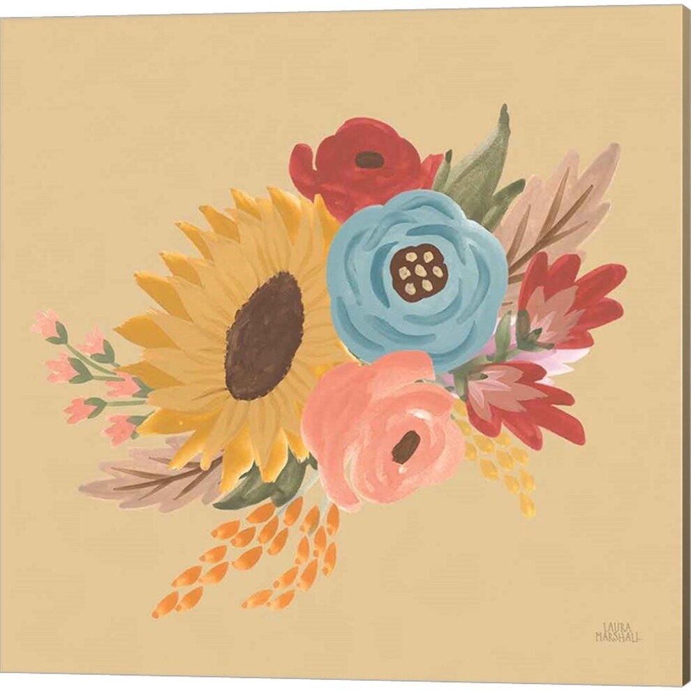 Shop Laura Marshall Harvest Garden Flowers Canvas Art Set Of 3 On Sale Overstock 31770214