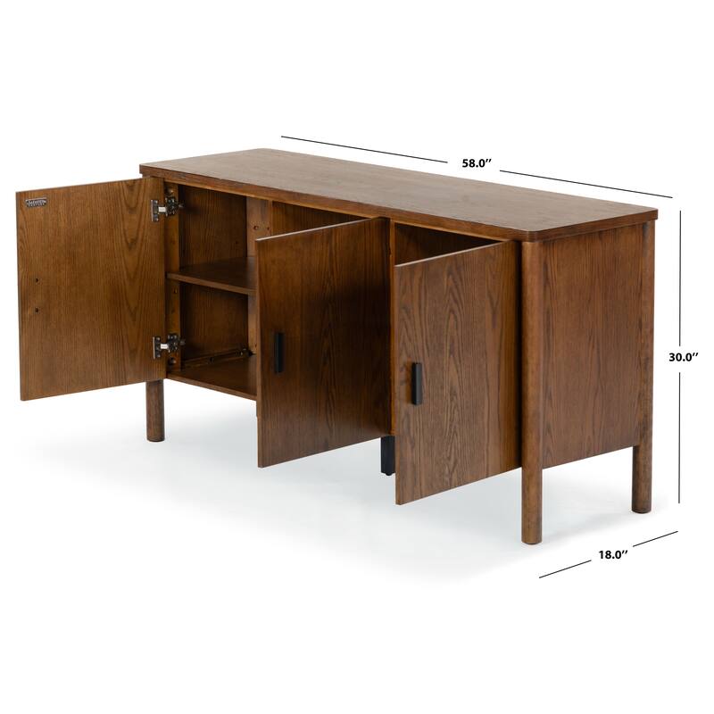 SAFAVIEH Couture Jaylessa Wood 3 Door Sideboard - 58"W x 18"D x 30"H
