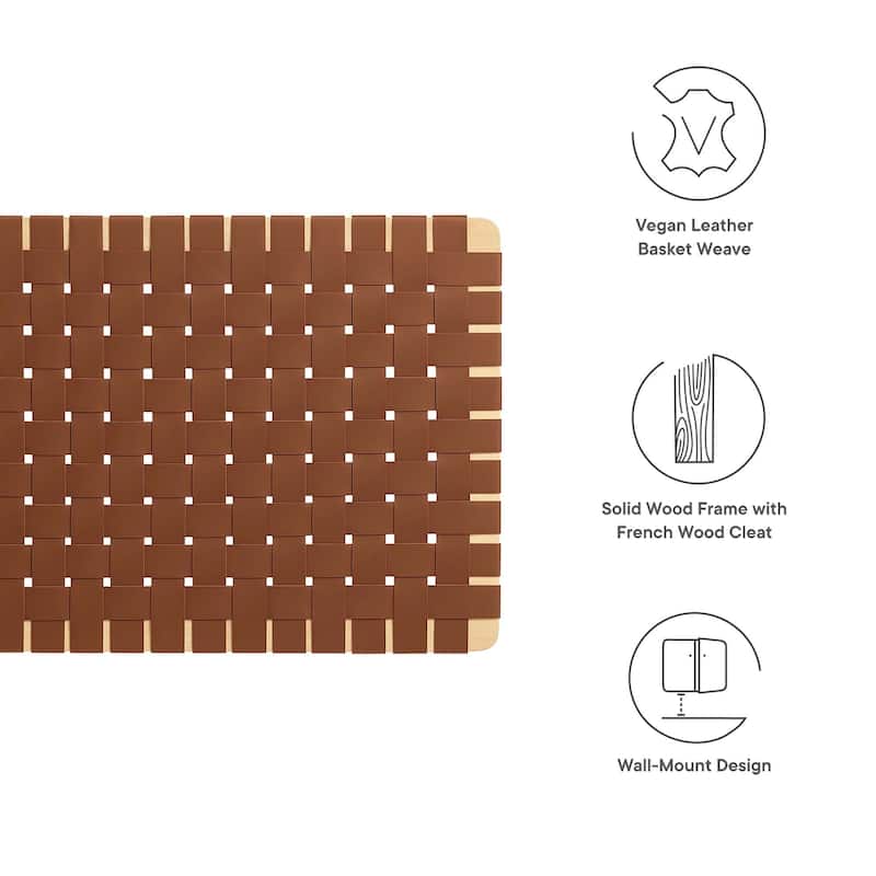 Sparta Wall-Mount Twin/Full/Queen/King Vegan Leather Weave Headboard