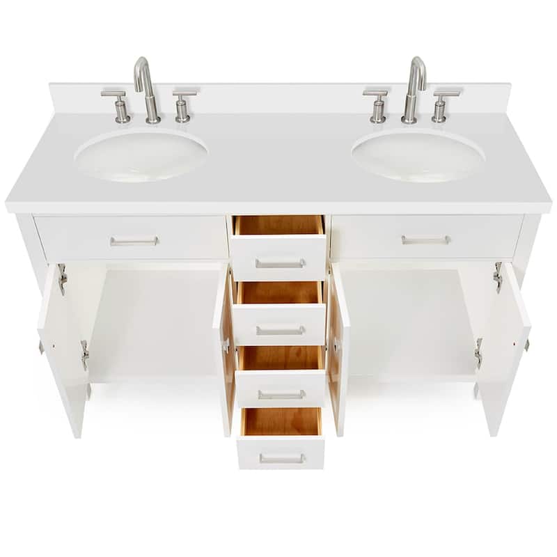 Ariel H061DWQOVO Bristol 61" Free Standing Double Oval Basin Vanity