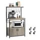 preview thumbnail 16 of 24, 31.5" Microwave Stand with Storage Cabinet, Height-Adjustable Bakers Racks for Kitchen