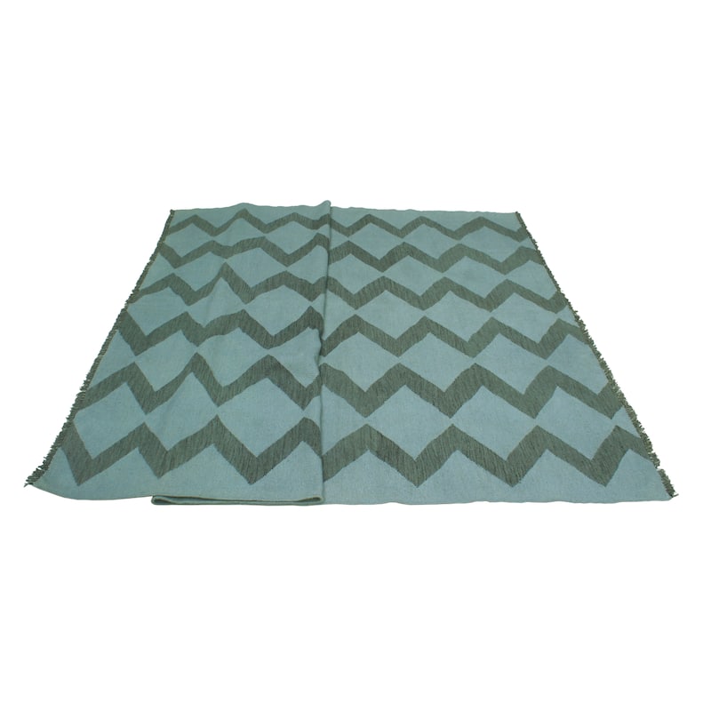 Noori Rug Overdyed Flatweave Amber Grey/Drk. Grey Rug - 6'9" x 8'5"