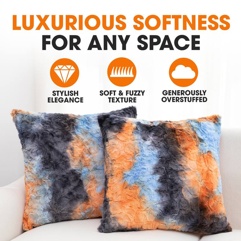 Cheer Collection Set of 2 18"x18" Ultra Soft and Cozy Throw Pillows