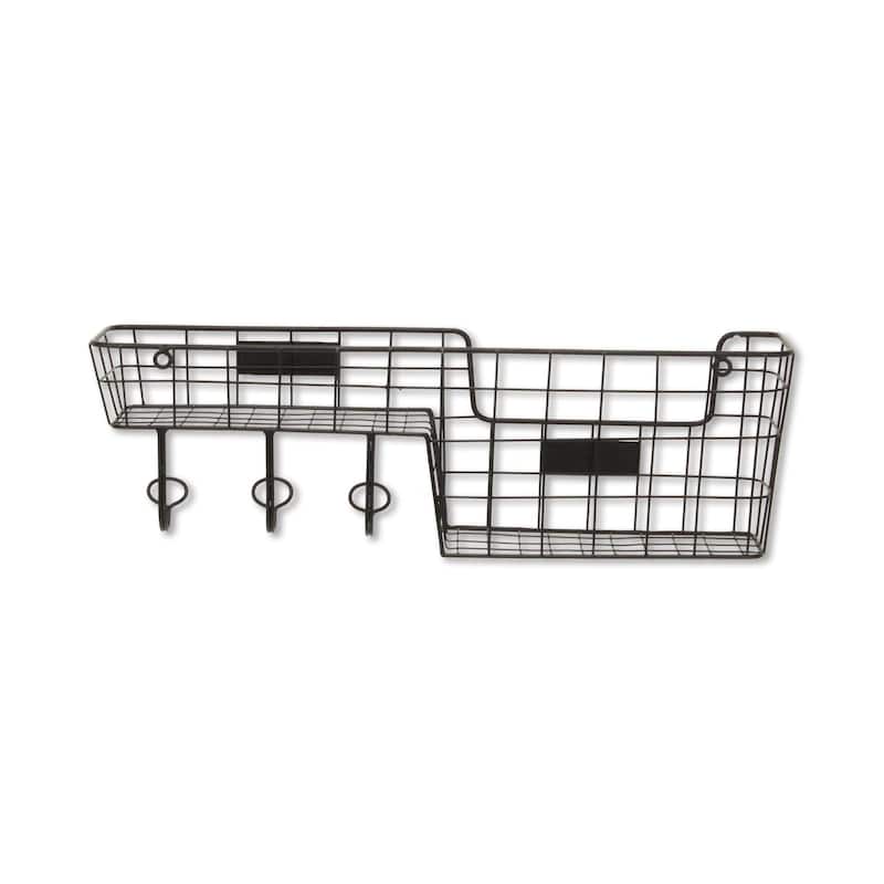 Metal Wall Hook and Shelf Organizer - 22"