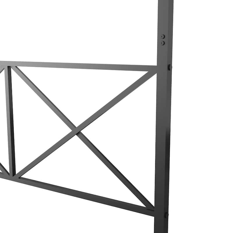 Queen Size Platform Bed with X Shaped Frame