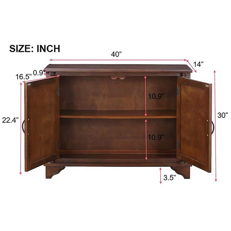 40" Console Table Sofa Couch Table with Storage Shelf, Retro Entryway Table with Adjustable Storage Shelf