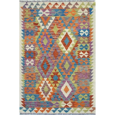 Flatweave Zoda Red/Ivory Rug - 3'2" x 5'0"