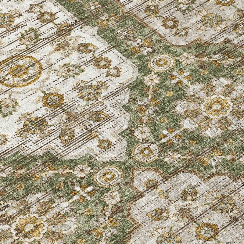 Machine Washable Indoor/ Outdoor Traditional Kiowa Chantille Rug