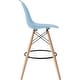 preview thumbnail 37 of 57, Counter Stool With Back Plastic Molded Wooden Eiffel Base For Kitchen Island Hotel Work High Chair