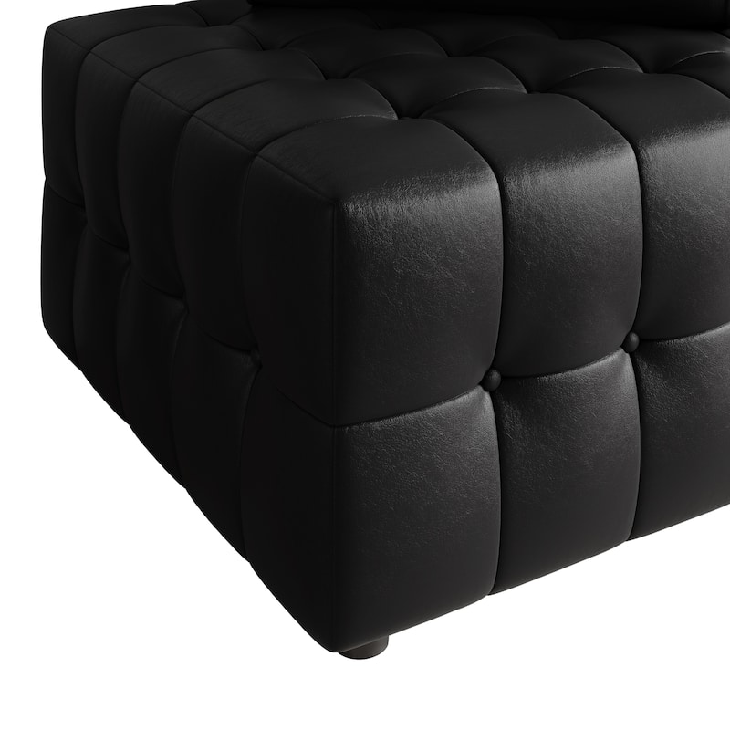 CraftPorch Elegance Button-Tufted PU Upholstered Corner Seat