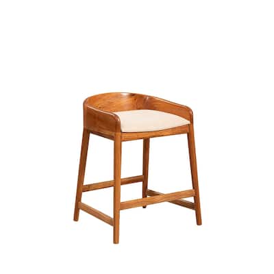 Furniture Classics Wood Saddle Counter Barstool