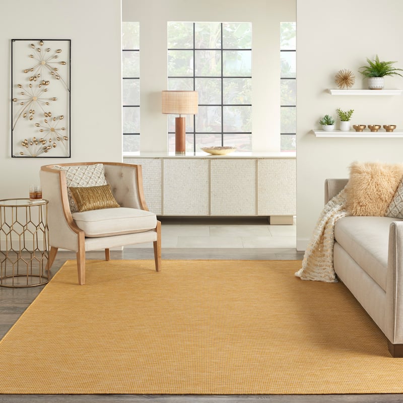 Nourison Positano Casual Modern Indoor/Outdoor Rug - 4' x 6' - Yellow