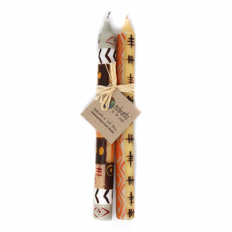 Handmade Akono Design Candles Set of 2 (South Africa)