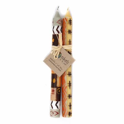 Handmade Akono Design Candles Set of 2 (South Africa)