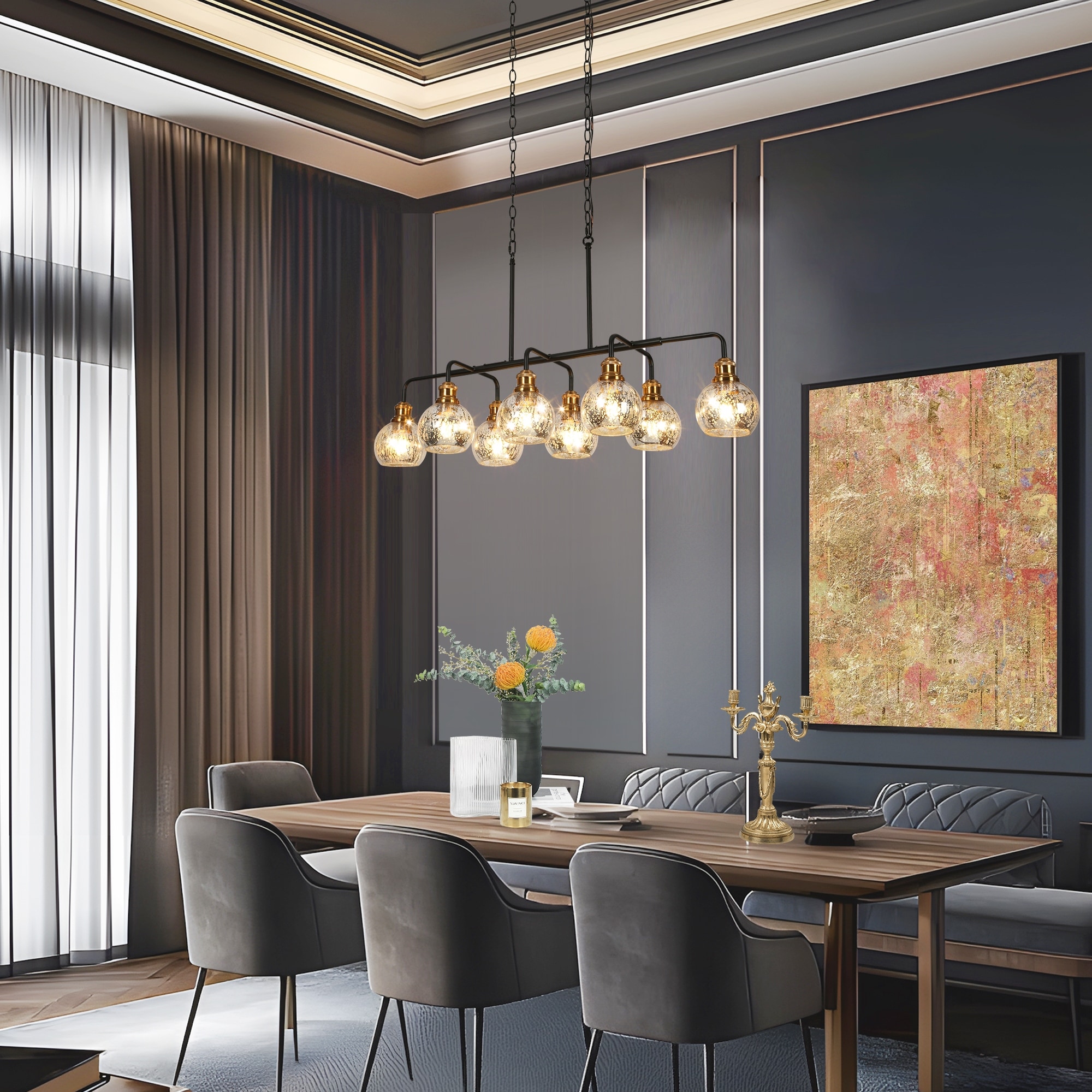 アリアナグランデ ネオンデスクライト　中古 Vespa Modern Glam 8-Light Brass Linear Transitional Island