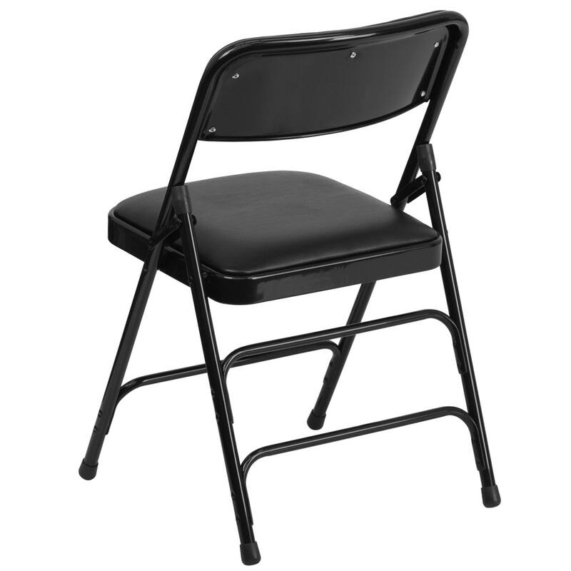 Set of 2 Metal Folding Chairs with Padded Seats