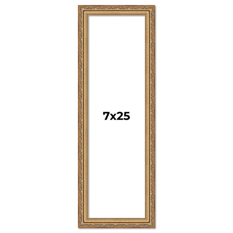 7x25 Frame Red Solid Wood Picture Frame Width 1.75 Inches | Interior Frame Depth 1 13/16 Inches