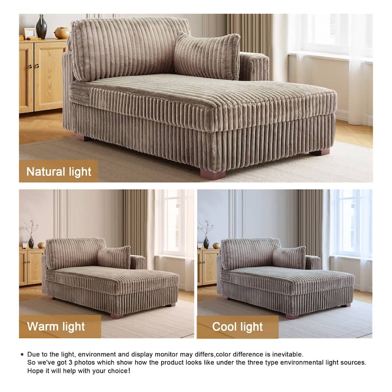 UIXE Modern Plush Corduroy Indoor Chaise Lounge Chair