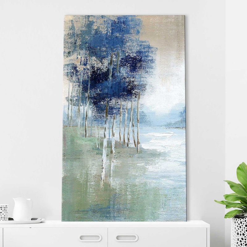 "Birch River II (Vertical)" by Nan Print on Canvas
