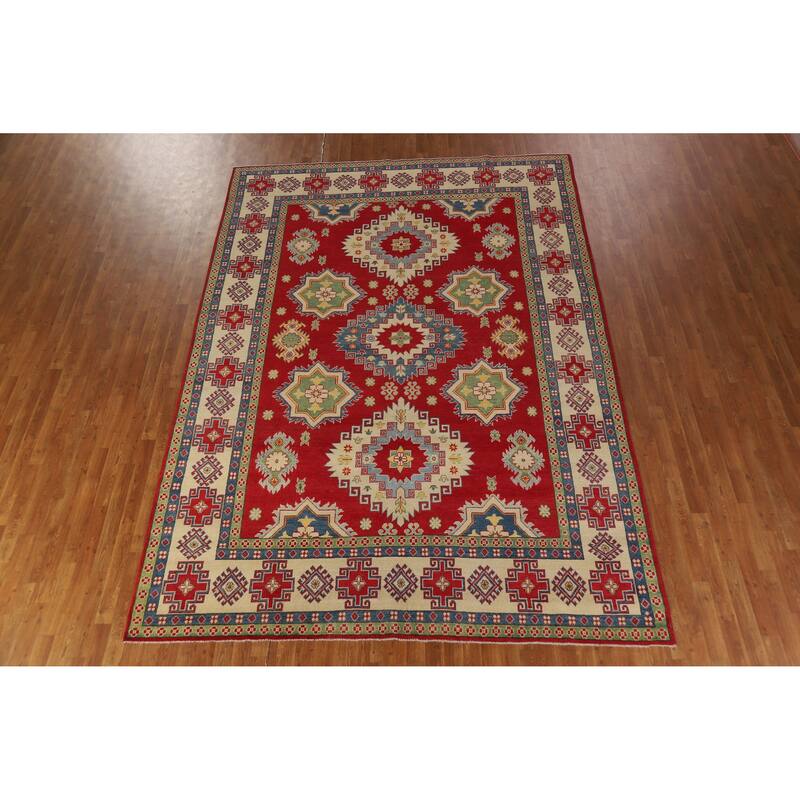 Red Kazak Oriental Area Rug Hand-Knotted Traditional Wool Carpet - 8'3" x 11'6"