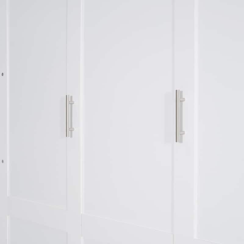 Queen Size Wall Bed with Sofa Function, Space-Saving Murphy Bed in White/Gray