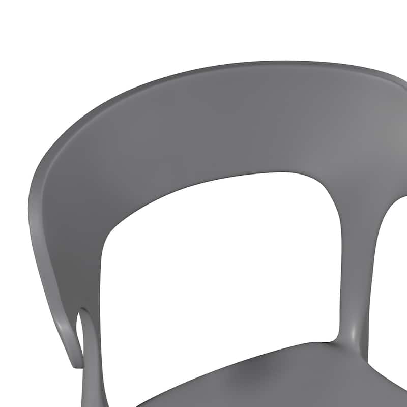Javlergo 4-Pack Stackable Plastic Chairs for Indoor & Outdoor Use 250lb Capacity Horn Back Design Patio Dining Chairs
