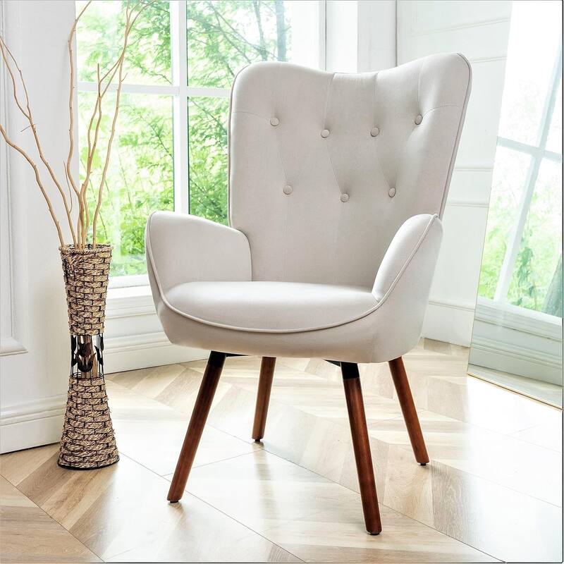 Kreedence 26.38" W Microfiber Accent Chair with Wing Back Design