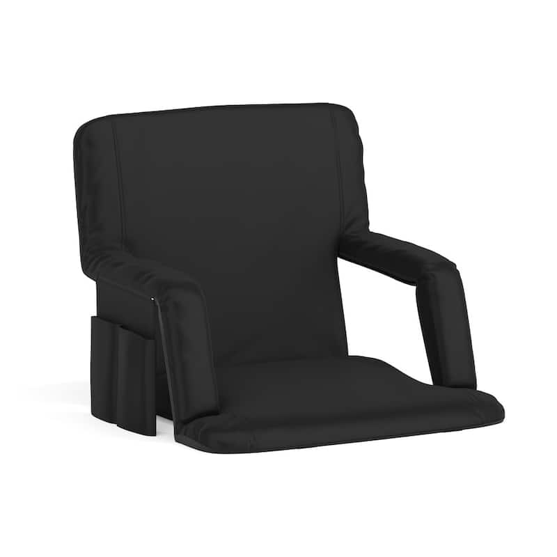 Backpack Reclining Padded Stadium Chairs with Armrests & Storage Pockets