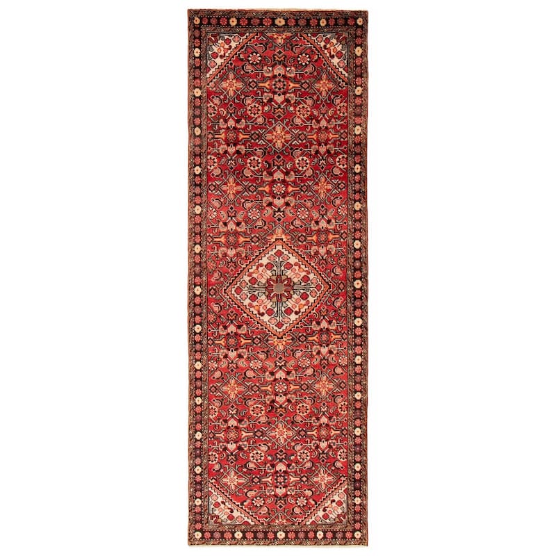 ECARPETGALLERY Hand-knotted Andelz Red Wool Rug - 3'4 x 9'10 - Red - 3'4 x 9'10