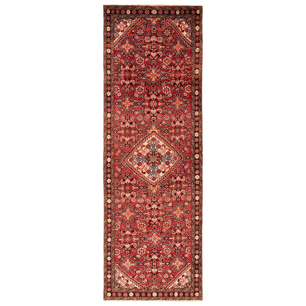 ECARPETGALLERY Hand-knotted Andelz Red Wool Rug - 3'4 x 9'10